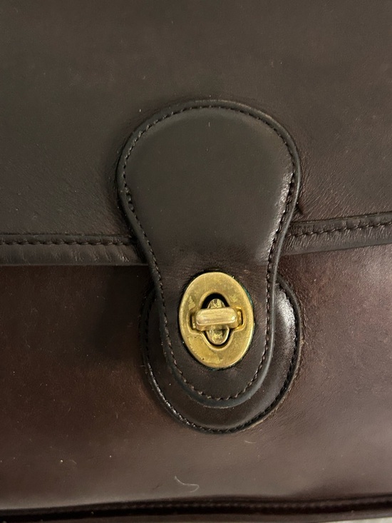 Vintage Coach NYC Station Bag Brown Glove Leather Crossbody Top Handle Rare USA - Picture 10 of 14